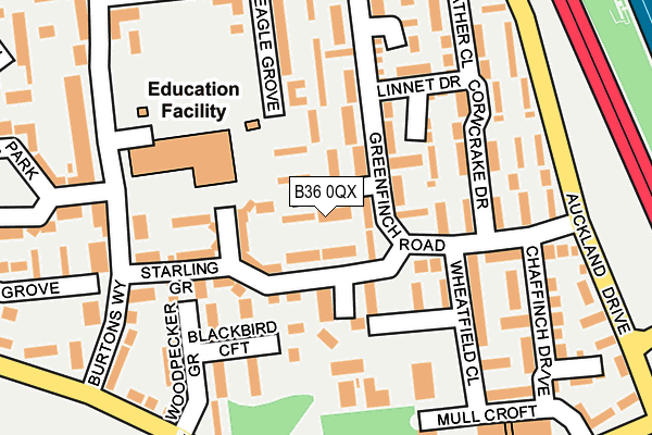 B36 0QX map - OS OpenMap – Local (Ordnance Survey)