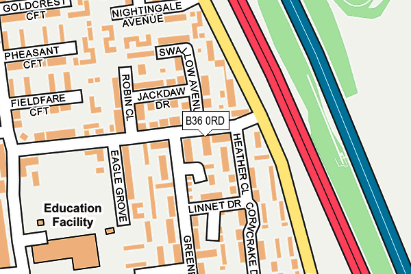 B36 0RD map - OS OpenMap – Local (Ordnance Survey)