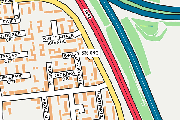 B36 0RG map - OS OpenMap – Local (Ordnance Survey)