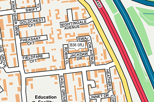 B36 0RJ map - OS OpenMap – Local (Ordnance Survey)