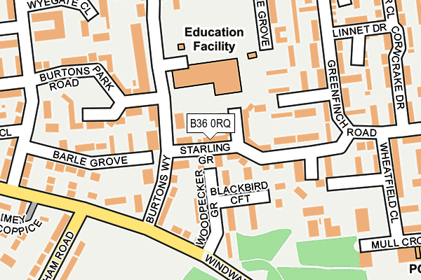 B36 0RQ map - OS OpenMap – Local (Ordnance Survey)