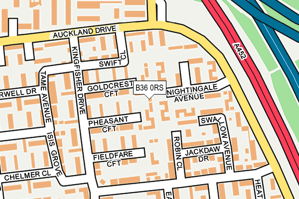 B36 0RS map - OS OpenMap – Local (Ordnance Survey)