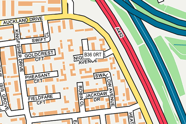 B36 0RT map - OS OpenMap – Local (Ordnance Survey)