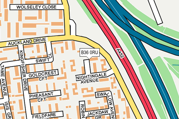 B36 0RU map - OS OpenMap – Local (Ordnance Survey)