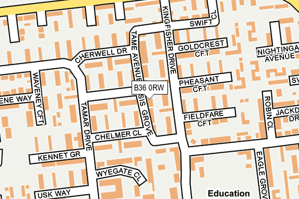 B36 0RW map - OS OpenMap – Local (Ordnance Survey)