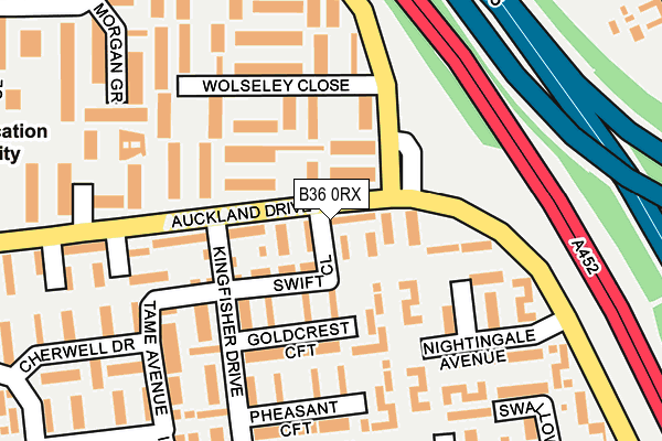 B36 0RX map - OS OpenMap – Local (Ordnance Survey)