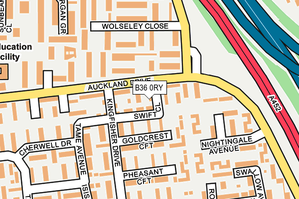 B36 0RY map - OS OpenMap – Local (Ordnance Survey)
