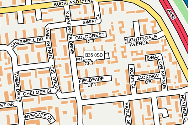 B36 0SD map - OS OpenMap – Local (Ordnance Survey)