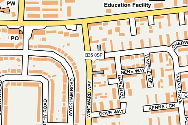 B36 0SP map - OS OpenMap – Local (Ordnance Survey)