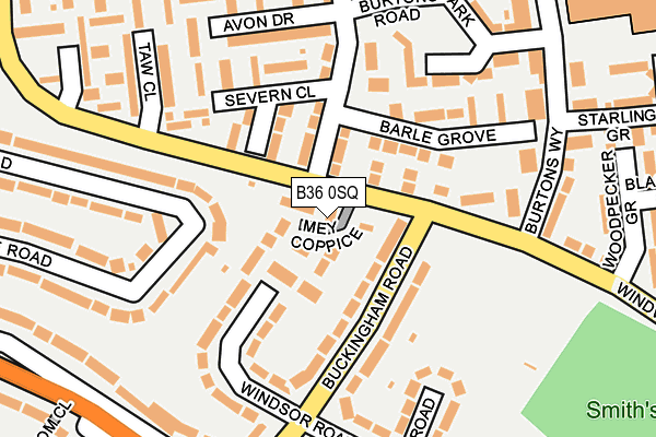 B36 0SQ map - OS OpenMap – Local (Ordnance Survey)