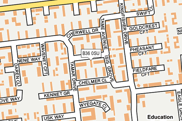 B36 0SU map - OS OpenMap – Local (Ordnance Survey)