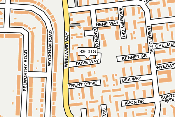 B36 0TG map - OS OpenMap – Local (Ordnance Survey)