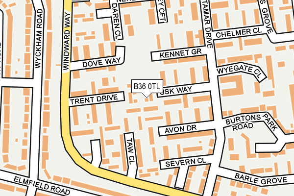 B36 0TL map - OS OpenMap – Local (Ordnance Survey)