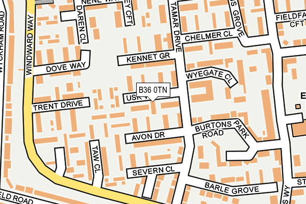 B36 0TN map - OS OpenMap – Local (Ordnance Survey)
