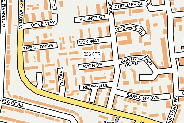 B36 0TR map - OS OpenMap – Local (Ordnance Survey)