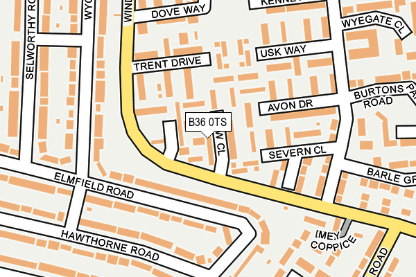 B36 0TS map - OS OpenMap – Local (Ordnance Survey)