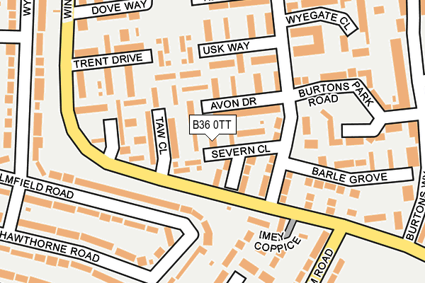 B36 0TT map - OS OpenMap – Local (Ordnance Survey)