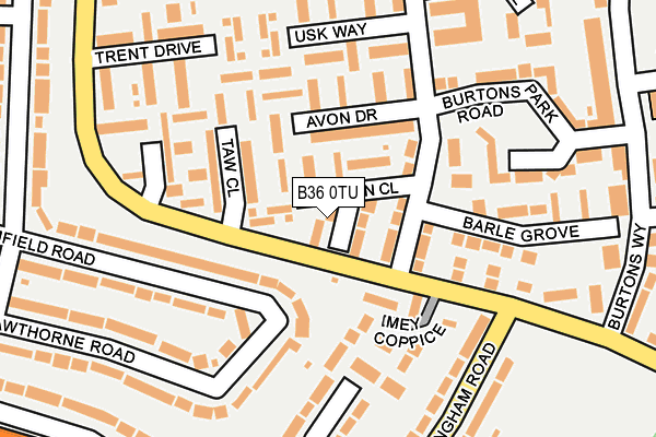 B36 0TU map - OS OpenMap – Local (Ordnance Survey)