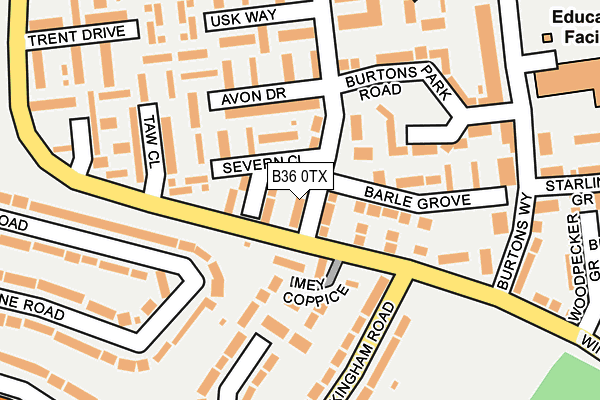 B36 0TX map - OS OpenMap – Local (Ordnance Survey)