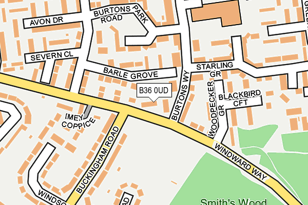 B36 0UD map - OS OpenMap – Local (Ordnance Survey)
