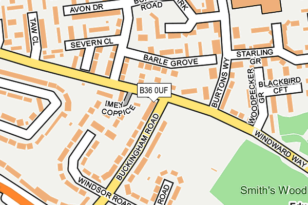 B36 0UF map - OS OpenMap – Local (Ordnance Survey)