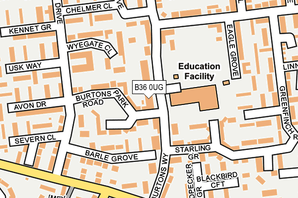 B36 0UG map - OS OpenMap – Local (Ordnance Survey)