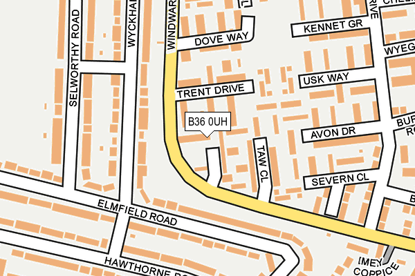 B36 0UH map - OS OpenMap – Local (Ordnance Survey)