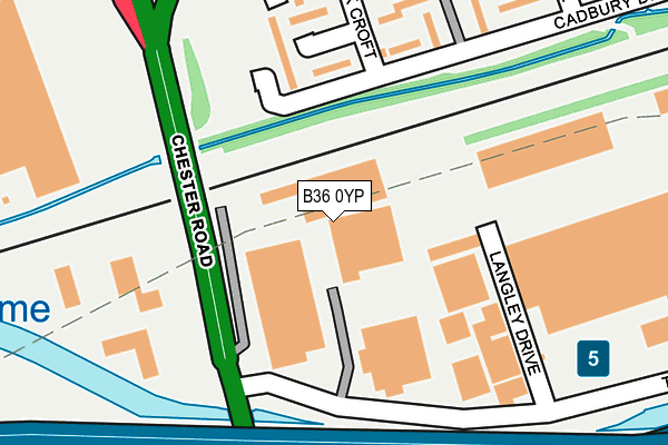 B36 0YP map - OS OpenMap – Local (Ordnance Survey)