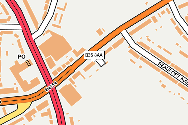 B36 8AA map - OS OpenMap – Local (Ordnance Survey)