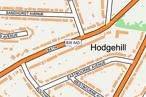 B36 8AD map - OS OpenMap – Local (Ordnance Survey)