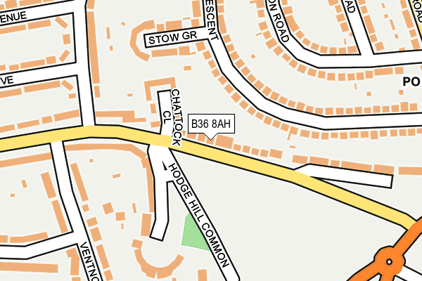 B36 8AH map - OS OpenMap – Local (Ordnance Survey)