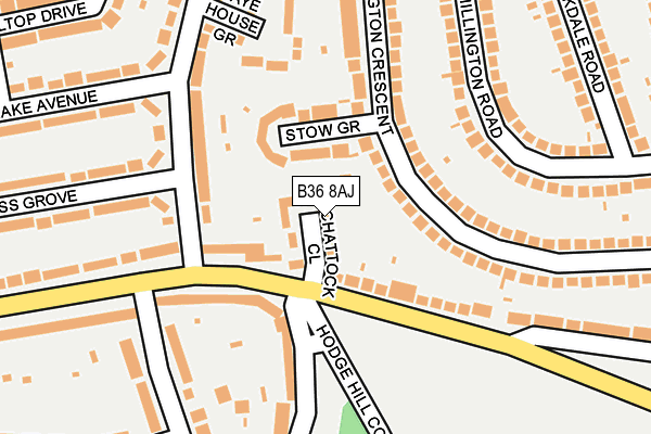 B36 8AJ map - OS OpenMap – Local (Ordnance Survey)