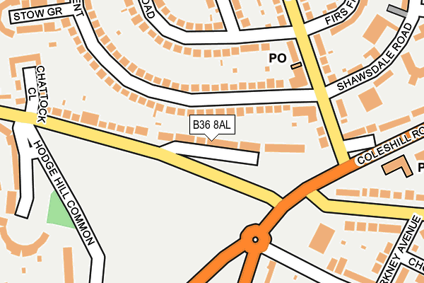 B36 8AL map - OS OpenMap – Local (Ordnance Survey)