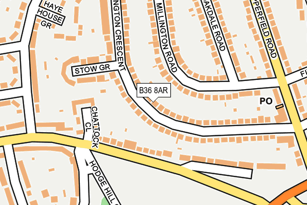 B36 8AR map - OS OpenMap – Local (Ordnance Survey)