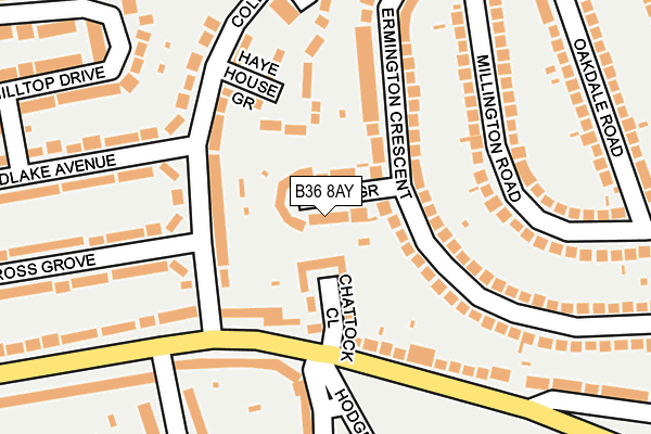 B36 8AY map - OS OpenMap – Local (Ordnance Survey)