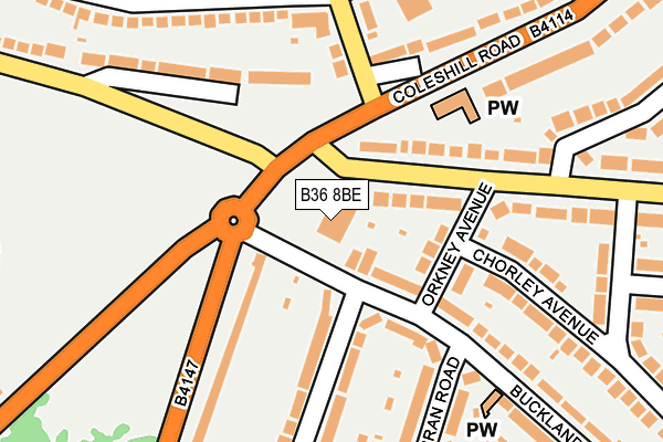 B36 8BE map - OS OpenMap – Local (Ordnance Survey)