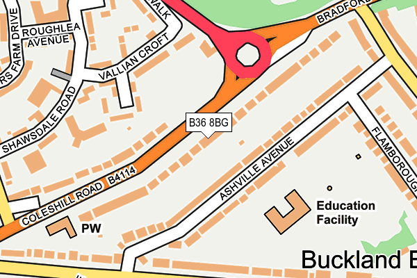 B36 8BG map - OS OpenMap – Local (Ordnance Survey)
