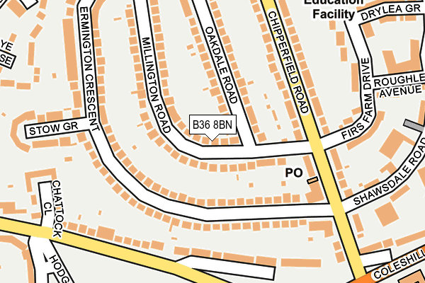 B36 8BN map - OS OpenMap – Local (Ordnance Survey)