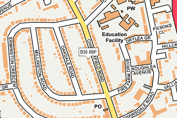 B36 8BP map - OS OpenMap – Local (Ordnance Survey)