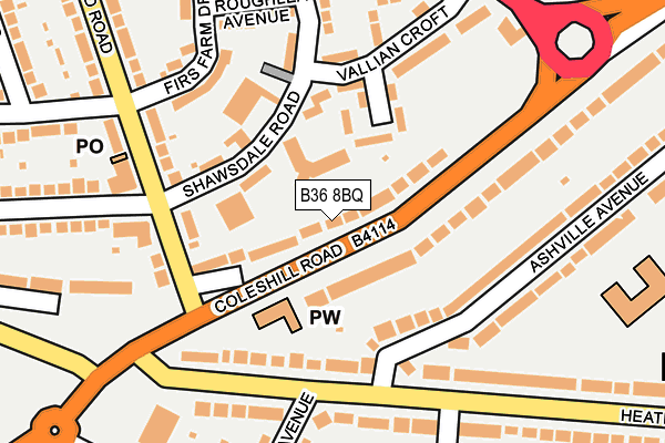 B36 8BQ map - OS OpenMap – Local (Ordnance Survey)