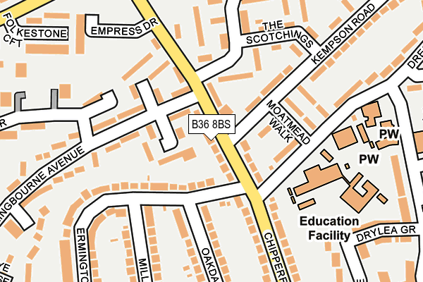 B36 8BS map - OS OpenMap – Local (Ordnance Survey)