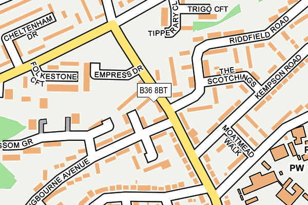 B36 8BT map - OS OpenMap – Local (Ordnance Survey)