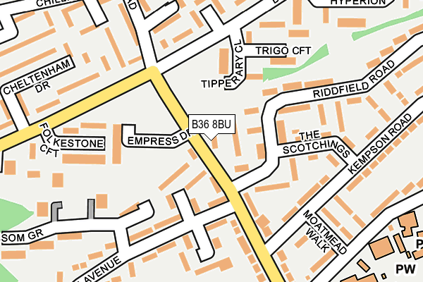 B36 8BU map - OS OpenMap – Local (Ordnance Survey)