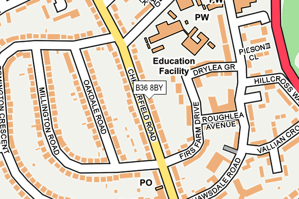 B36 8BY map - OS OpenMap – Local (Ordnance Survey)