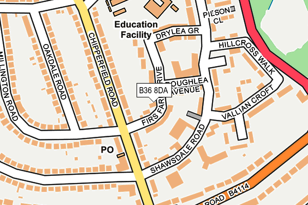 B36 8DA map - OS OpenMap – Local (Ordnance Survey)