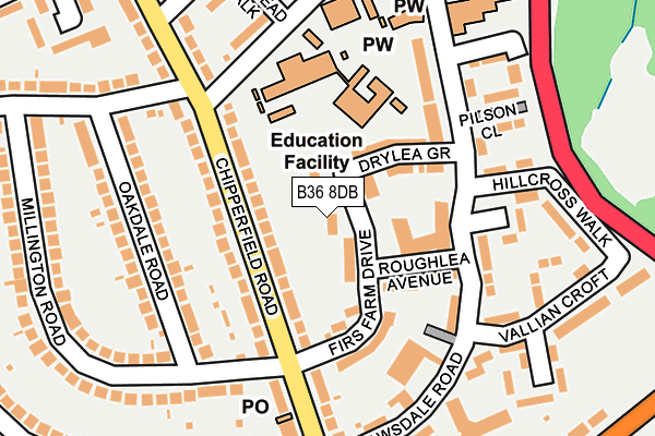 B36 8DB map - OS OpenMap – Local (Ordnance Survey)