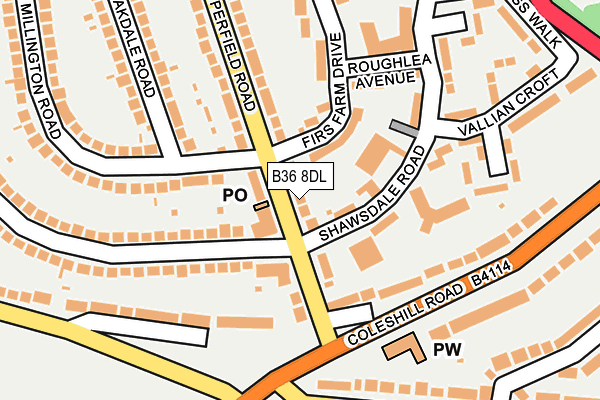 B36 8DL map - OS OpenMap – Local (Ordnance Survey)
