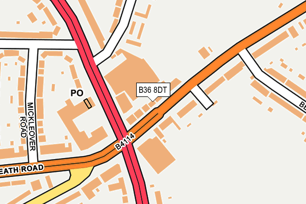 B36 8DT map - OS OpenMap – Local (Ordnance Survey)