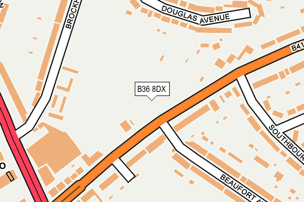 B36 8DX map - OS OpenMap – Local (Ordnance Survey)