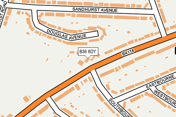 B36 8DY map - OS OpenMap – Local (Ordnance Survey)